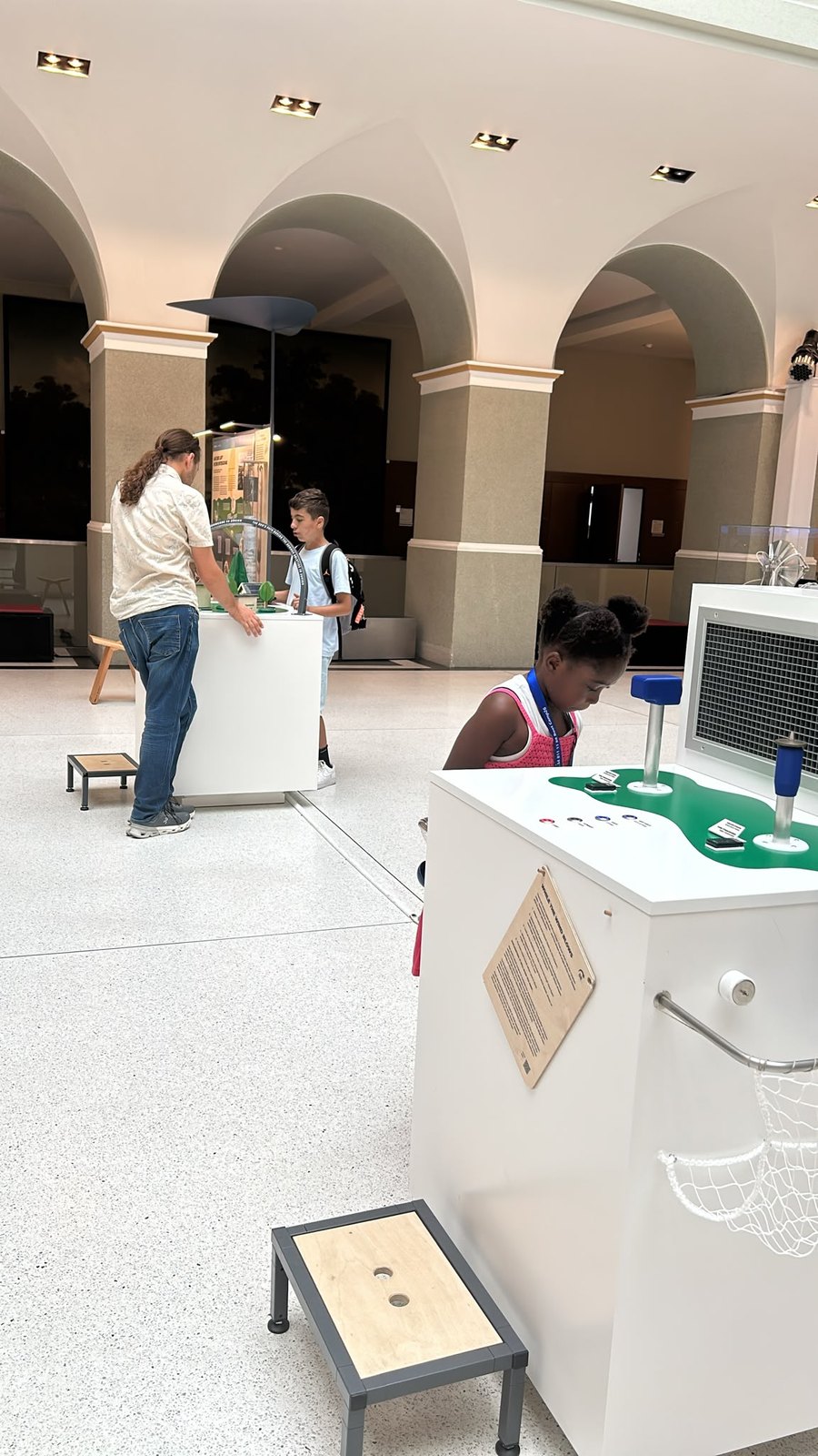 A group exploring the exhibition hall on an excursion day